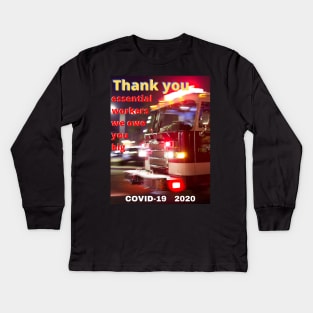 Thank you essential workers 2020 Kids Long Sleeve T-Shirt